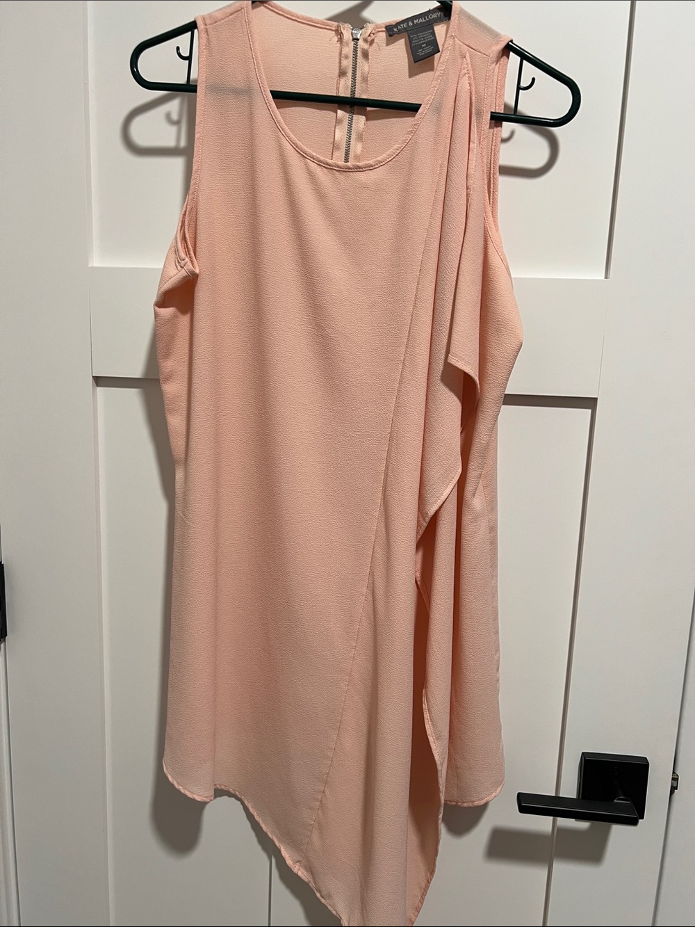 Kate & Mallory Light Peach Draped Sleeveless Tunic